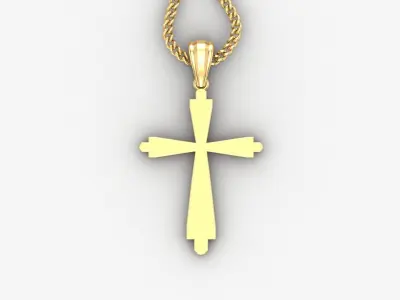 Light Gold 18K Cross Pendant 1CP035 3D print model