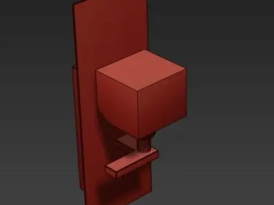 APLIQUE DE PARED ZEN CROMO 1 LUZ 3D model