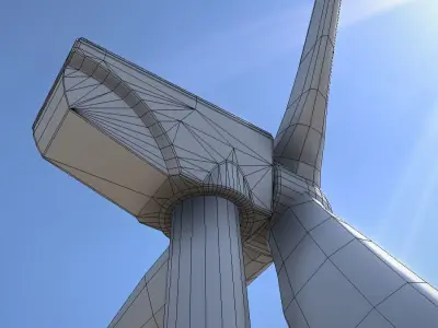 Wind Turbin - Animated and Low-Poly  Low-poly 3D model