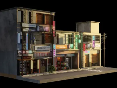 Japanese Street 3D model purchase