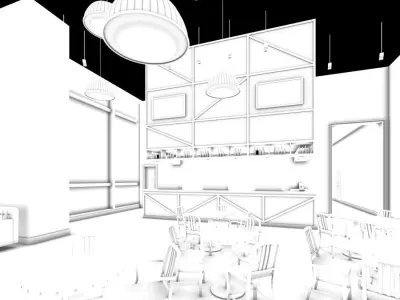 Business Restaurant - Coffee - Banquet  134 3D model