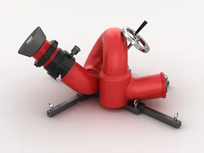 Stationary Fire Hose Spray Nozzle 3D model