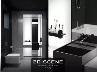 AR-24073 Black Box - Bathroom 3D Scene Free 3D model