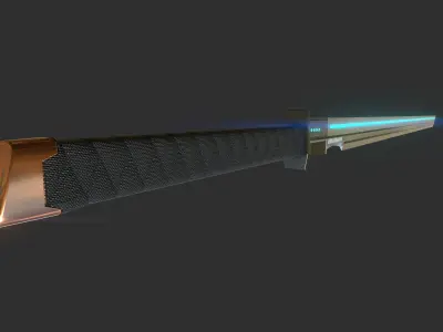 japanese sword katana Scifi Low-poly 3D model
