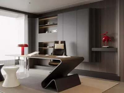 3D model of home study and office 3D model