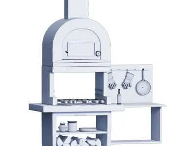 Garden barbecue 02 3D model