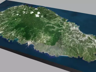 Saint Lucia Island North America 3D model