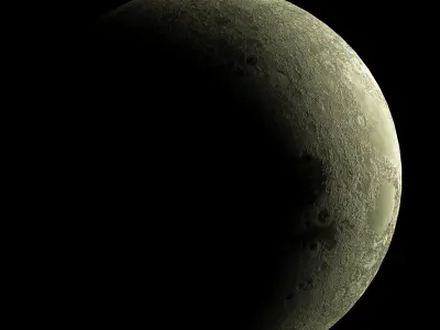 8K Moon with 3 materials low poly Low-poly 3D model