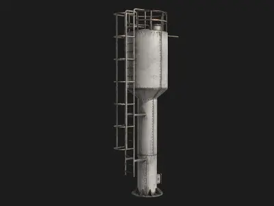 Vintage Water Tower Low-poly 3D model