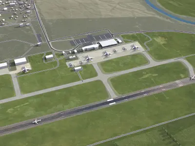 Podgorica - Airport - TGD Low-poly 3D model