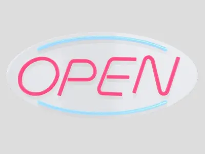 CC0 - Neon Sign Open Free low-poly 3D model