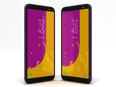  Samsung Galaxy J6 2018 Purple Low-poly 3D model