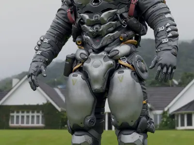 Space Marine Low-poly 3D model