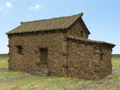 Stone House Low-poly 3D model
