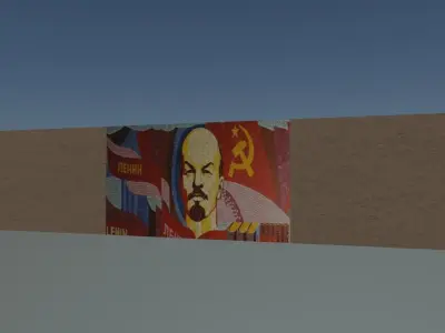 Soviet mosaic Free low-poly 3D model