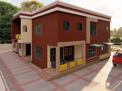 House with swimming pool 3D model