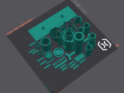 Kylo Ren Lightsaber from Star Wars 3D print model