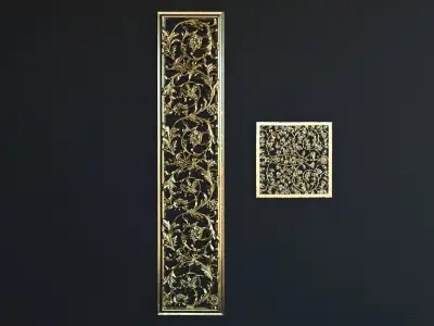 Art Flower Decorative Wall Plaster   3D model