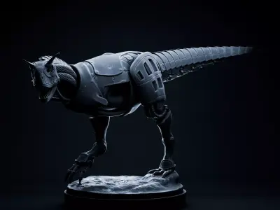 Carnotaurus mecha robot 32mm scale pre-supported dinosaur 3D print model