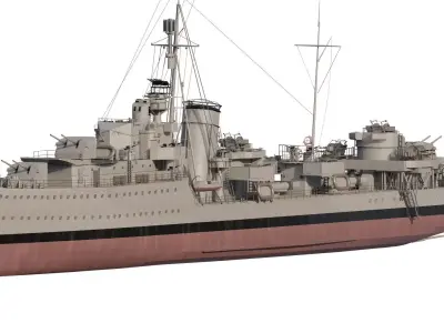 WW2 US NAVY DESTROYER BASED ON USS SMITH 3D model