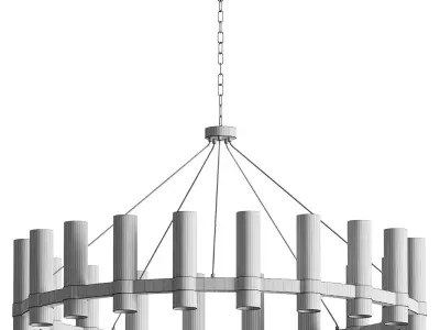 Dhreej 20 Light Wagon Wheel Chandelier 3D model