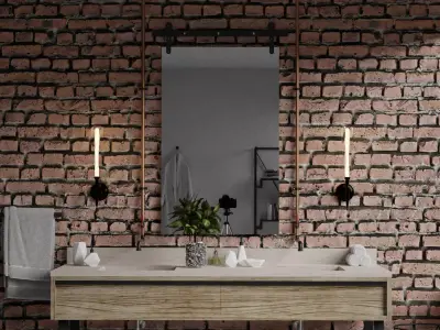 Brickwall bathroom 3D model