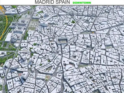 Madrid Downtown Spain Low-poly 3D model