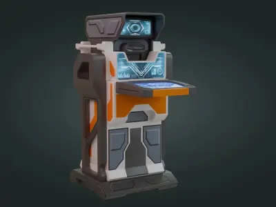 Sci-Fi Computer - Game Ready - PBR Low-poly 3D model 2