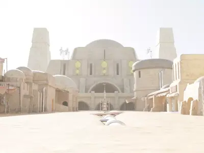 Star Wars Tatooine Anchorhead Street Low-poly 3D model