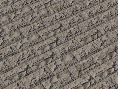 Rough Chiseled Ashlar Stone Tiles  Texture