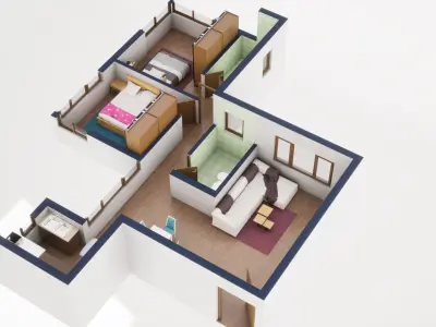 3D Floor Plan Model 28 3D model