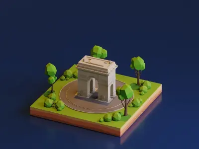 Arc de Triomphe Low-poly 3D model