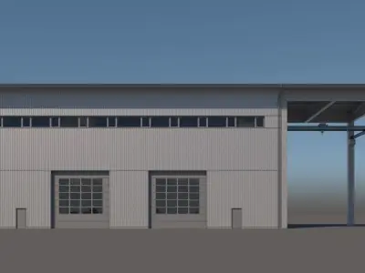 industrial building 3D model Textured