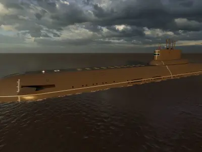 Typhoon class submarine with interior  3D model