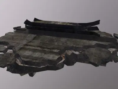 Overpass Damage Low-poly 3D model