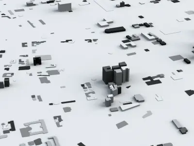 Taichung City Streets and Buildings 3D model