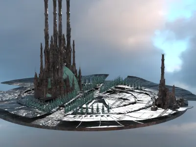 Final fantasy Inspired clock island 1 3D model
