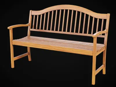 Street Bench Low-poly 3D model