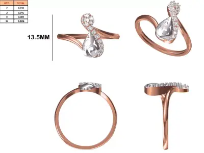Ladies-Elegant Stone Rings For Womens 21 3D print model