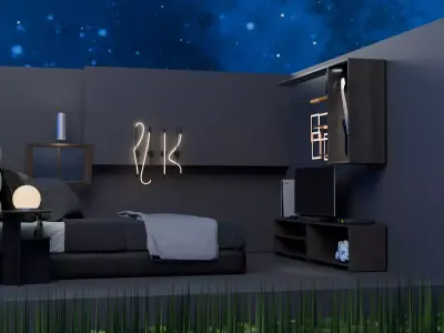 bedroom architectural room interior 3D model