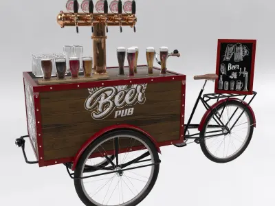 Beer bike cafe 3D model