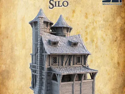 Medieval Grain Silo Tabletop Terrain 28 MM 3D print model