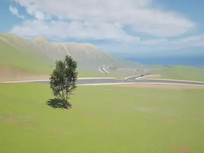 Unreal race Realistic road Scene 3D model