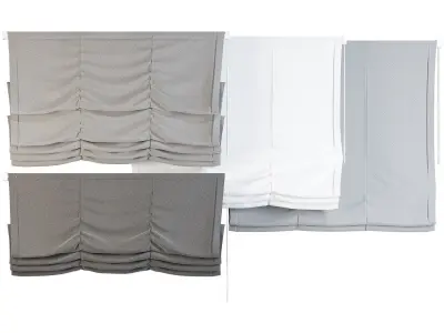 Roman Blinds Curtain Set Low-poly 3D model order