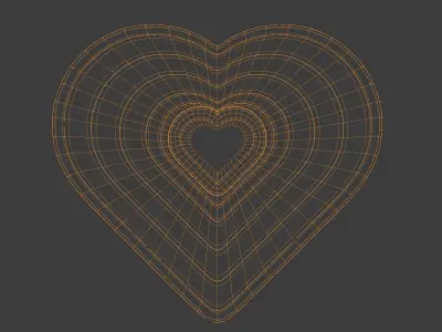 Heart Shaped Wall Lamp Low-poly 3D model