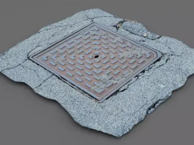 Cover manhole 08 raw scan 3D model