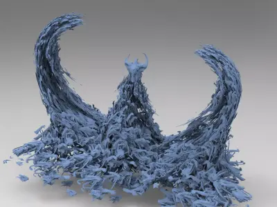 Undead overflowing mound holding kings treasure 3D model