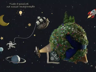 Space Cartoon  3D model