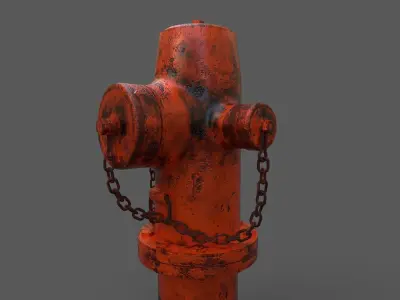 Hydarnt old rusty fire hydrant 3D model