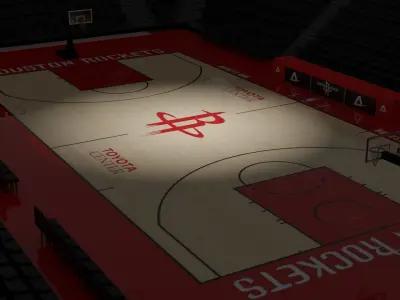 Basketball Stadium With Houston Rockets Texture Free low-poly 3D model